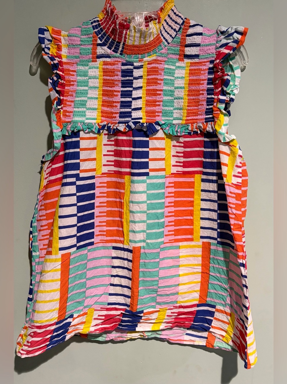 THML Multi Stripe Mock Neck Top